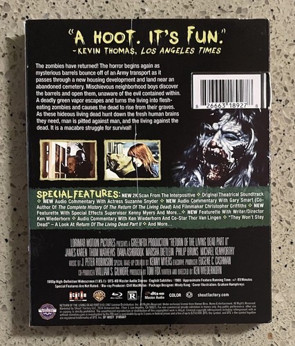 RETURN OF THE LIVING DEAD PT 2 (SCREAM FACTORY) (BLU-RAY, 1988) With Slipcover - 第 2/8 張圖片