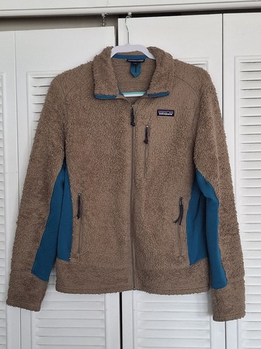 Patagonia Pile Marrone Teal Giacca Uomo Medium Polartec Fili Comuni Full Zip