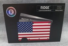 The Ridge Wallet - Aluminum: Cash Strap - American Flag Brand New!