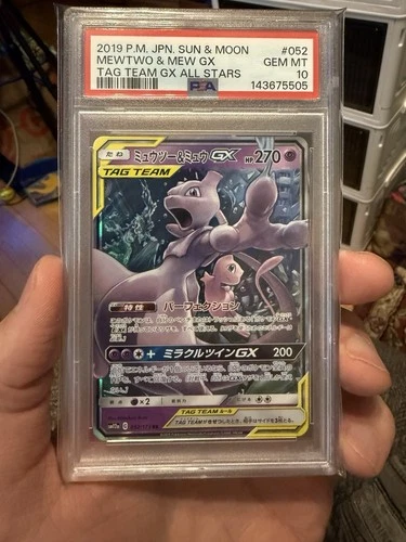 New Listing2019 POKEMON JPN SUN & MOON TAG TEAM GX ALL STARS #052 MEWTWO & MEW GX PSA 10