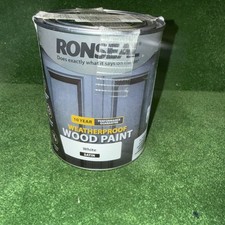 Image of RONSEAL -  10 Year Weatherproof Wood Paint - White Satin 750ml- NEW -