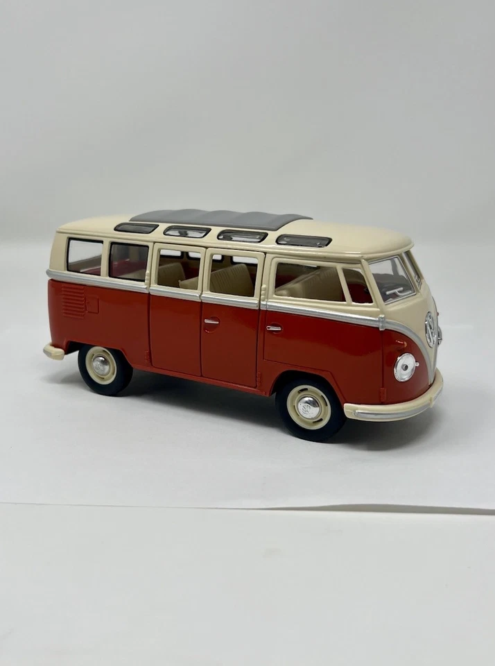 Kinsmart 1962 VW Volkswagen Bus Diecast Model Toy Car Van 1:24 Orange Size 7” - Image 3 of 4