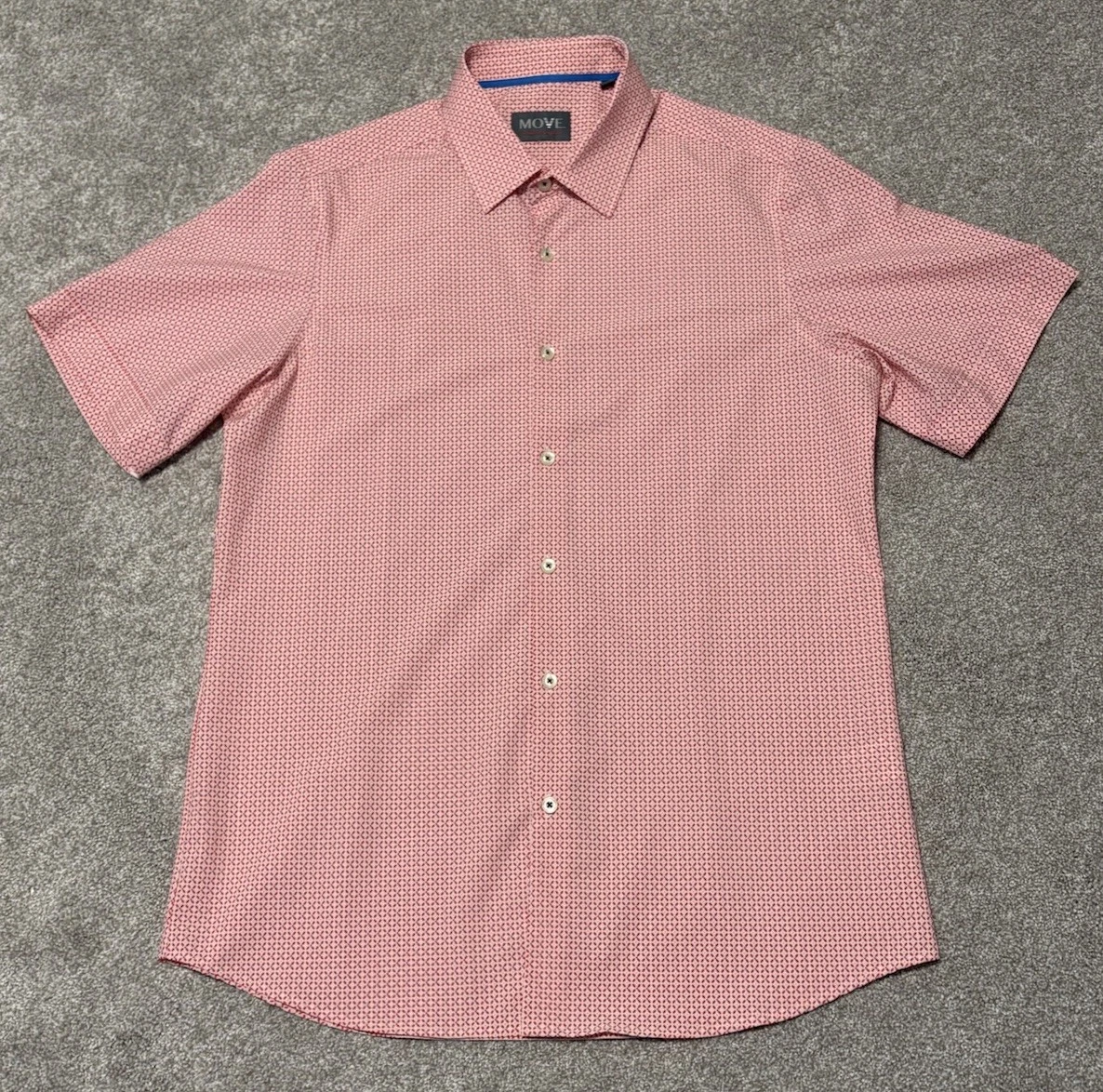 Move Performance Apparel Men’s Sz M Button Down Short Sleeve Shirt Lightweight