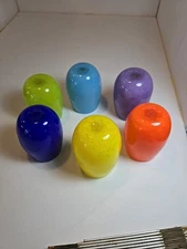 Hand Blown Controlled Bubble Art Glass Wine Glasses Signed by Artist J Wilson 4"