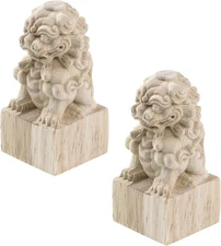 HEVSTIL 2-Pack Lion Post Finials,Fence Finial Newel Wood