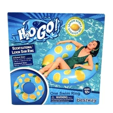 H2OGo! Scentsational Lemon Swim Ring  Inflatable Pool Float Lake Beach Vacation