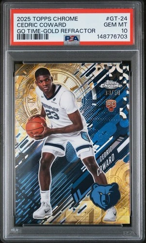 2025 Topps Chrome Cedric Coward Refractors Gold (PSA 10)