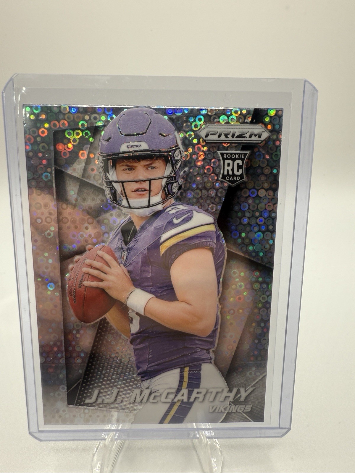 JJ McCarthy 2024 Prizm No Huddle Flashback Disco RC Minnesota Vikings