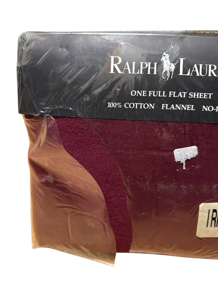 The Ralph Lauren Home Collection Irregular Full Size Flat Sheet Cotton Burgundy - Image 4 of 4