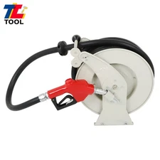 33'×1" Fuel Hose Reel Retractable Diesel Hose Reel W/ Auto Refuelin Gun