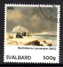 SVALBARD SPITSBERGEN 2025 ART ARCTIC PAINTINGS SMEERENBURG LOCAL STAMP USED
