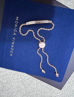 Monica Vinader Rosévergoldet Verstellbar Seil Kette Schieber Stab Armband