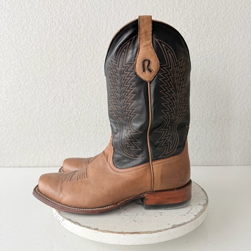 Bottes de cowboy homme Rod Patrick taille marron pleine plume autruche bout carré 10,5EEEEEEE - Photo 6/14
