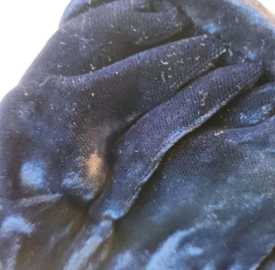 Bolso sin asas exclusivo de noche L and M Spot-Lite terciopelo azul marino vintage años 50/60 Foto 4 de 4