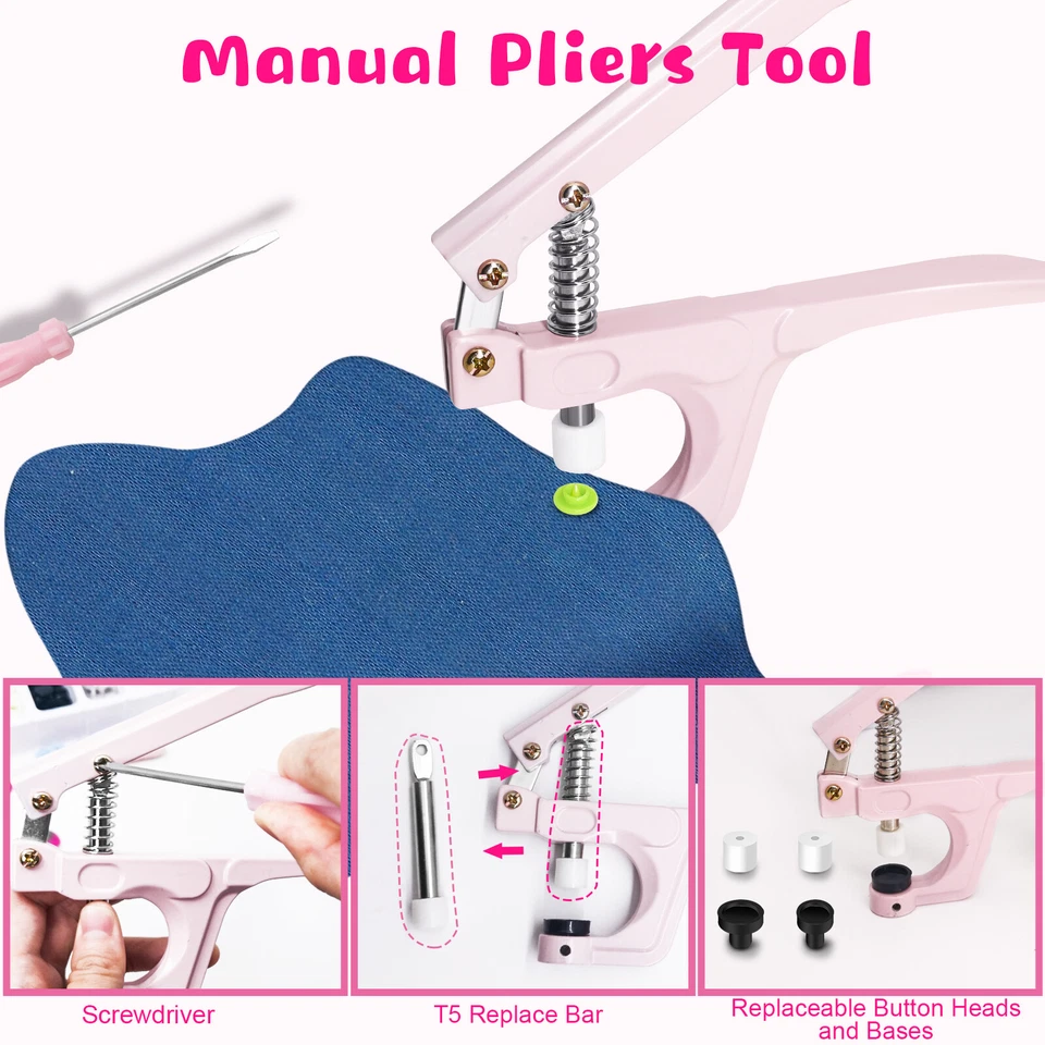 Eco Friendly Resin Buttons Set Installation Tools Concealed Buttons Sewing DIY - Image 4 of 4