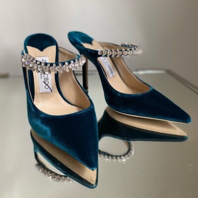 New Jimmy Choo Bing 100 Dragonfly Velvet Pumps with Crystal New Jimmy Choo Bing 100 Dragonfly Velvet Pumps with Crystal
