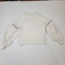 The Great Ivory Bishop Puff Studded Sleeve Distressed Sweatshirt Size 1 Made USA