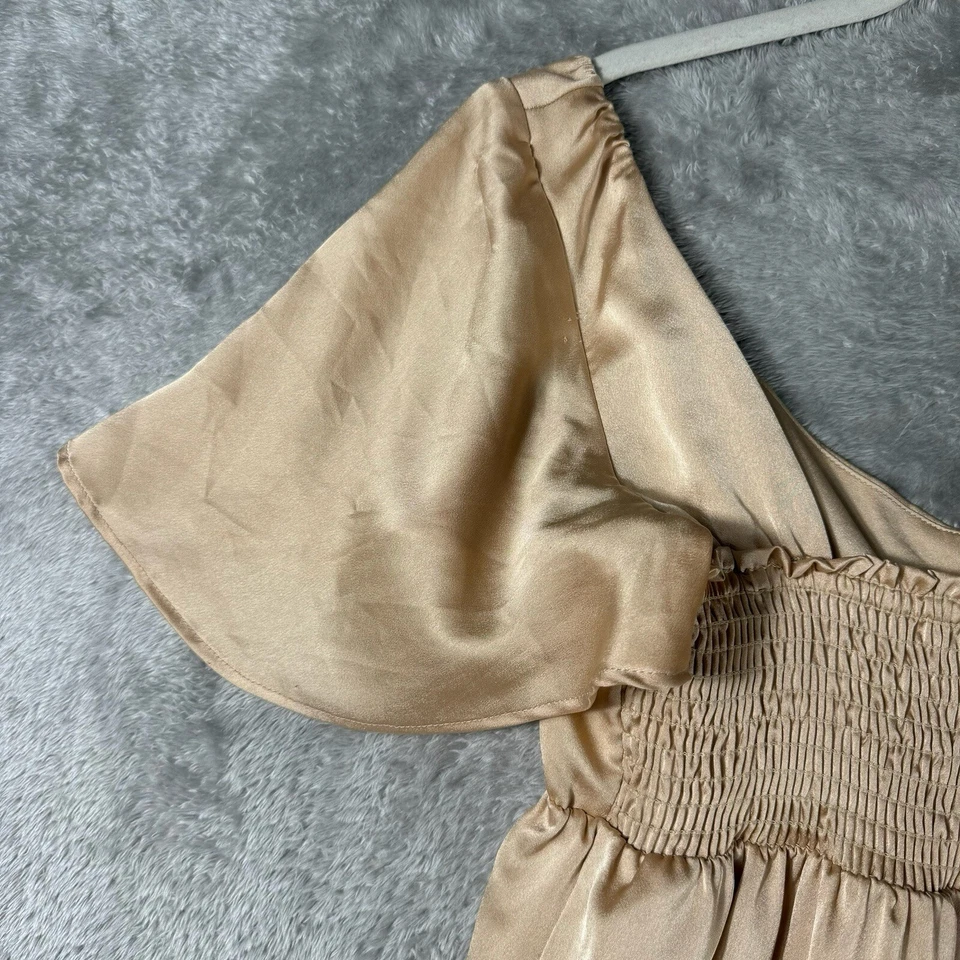 Show Me Your Mumu 懒人连衣裙香槟缎女式 L 长正式 Hoco Fairy — 第 2/4 张图片