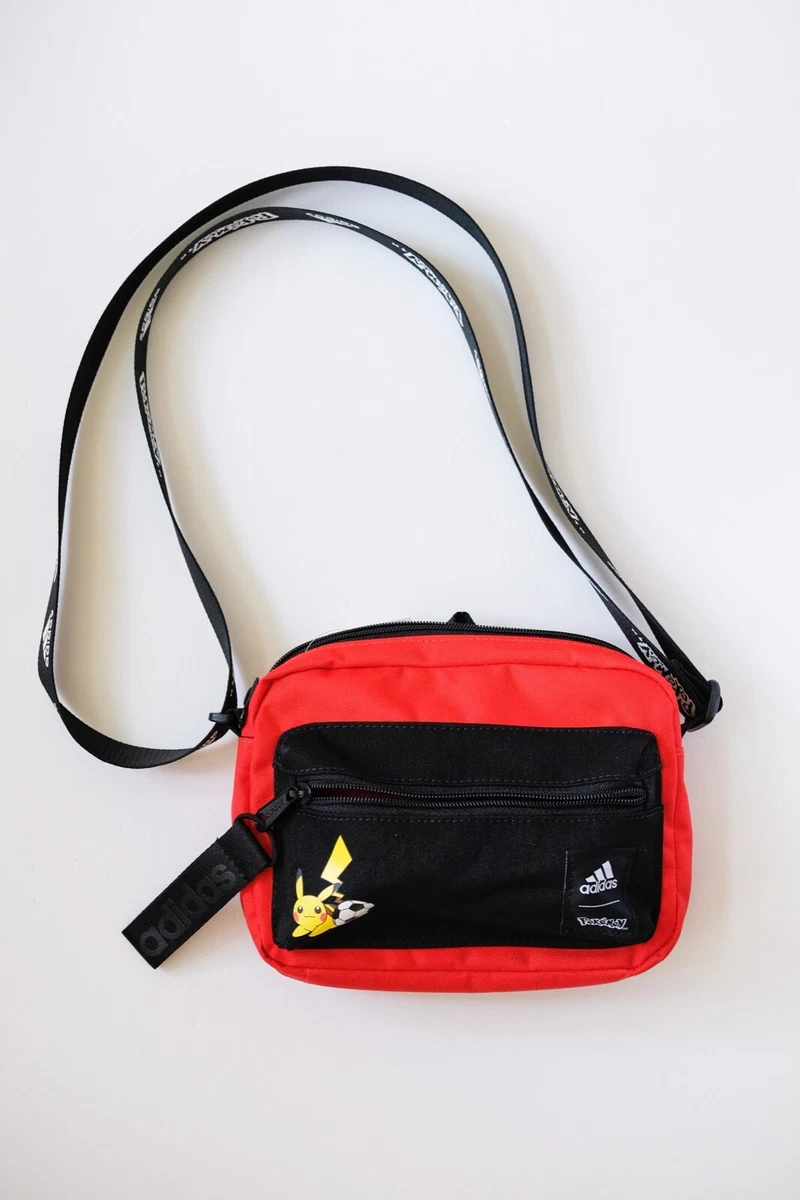 Adidas Pokemon Pikachu Shoulder Bag Organizer Crossbody Red Black