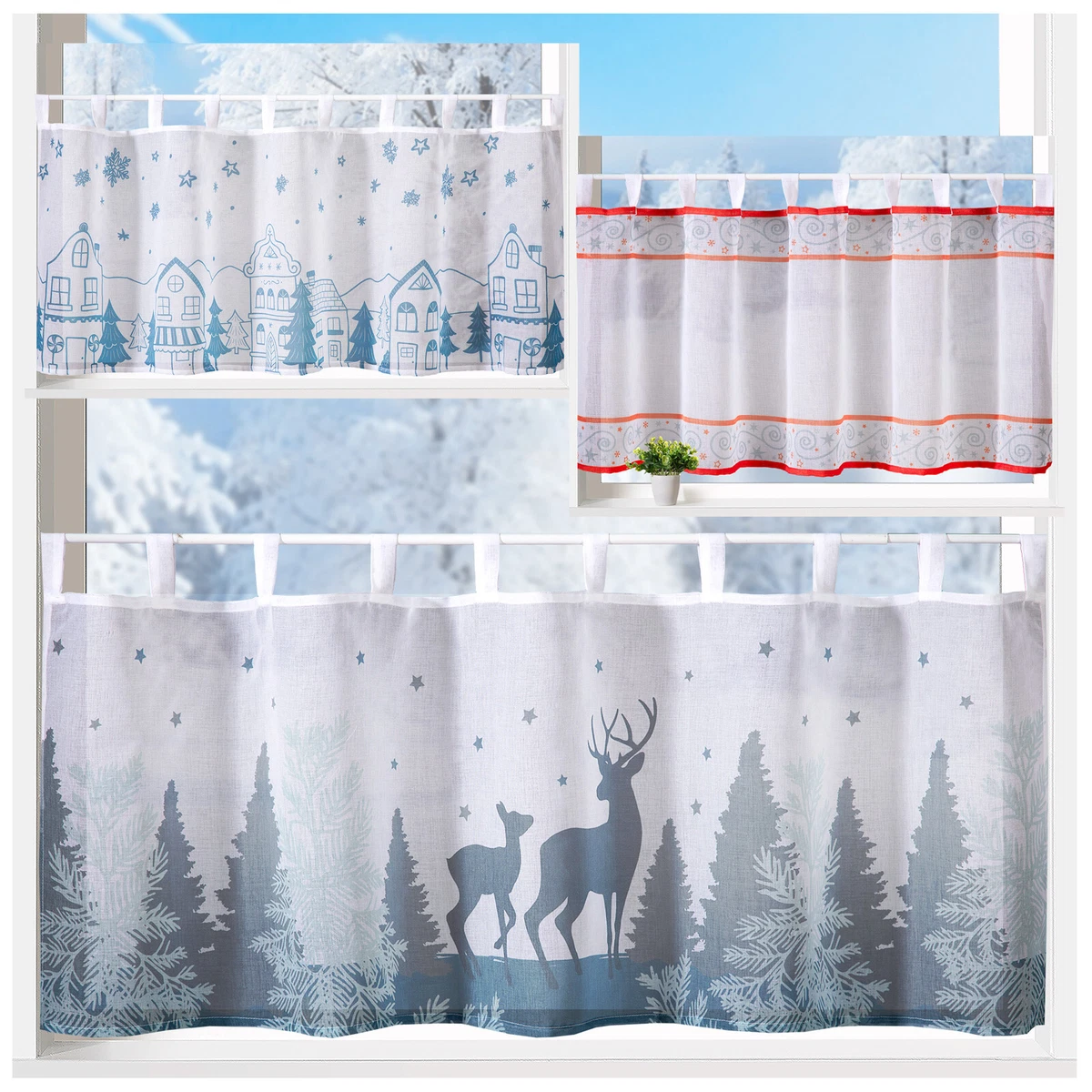 HeichkelL Scheibengardine Mit Weihnachtsbaum Transp Produktbild-Vorschau 2