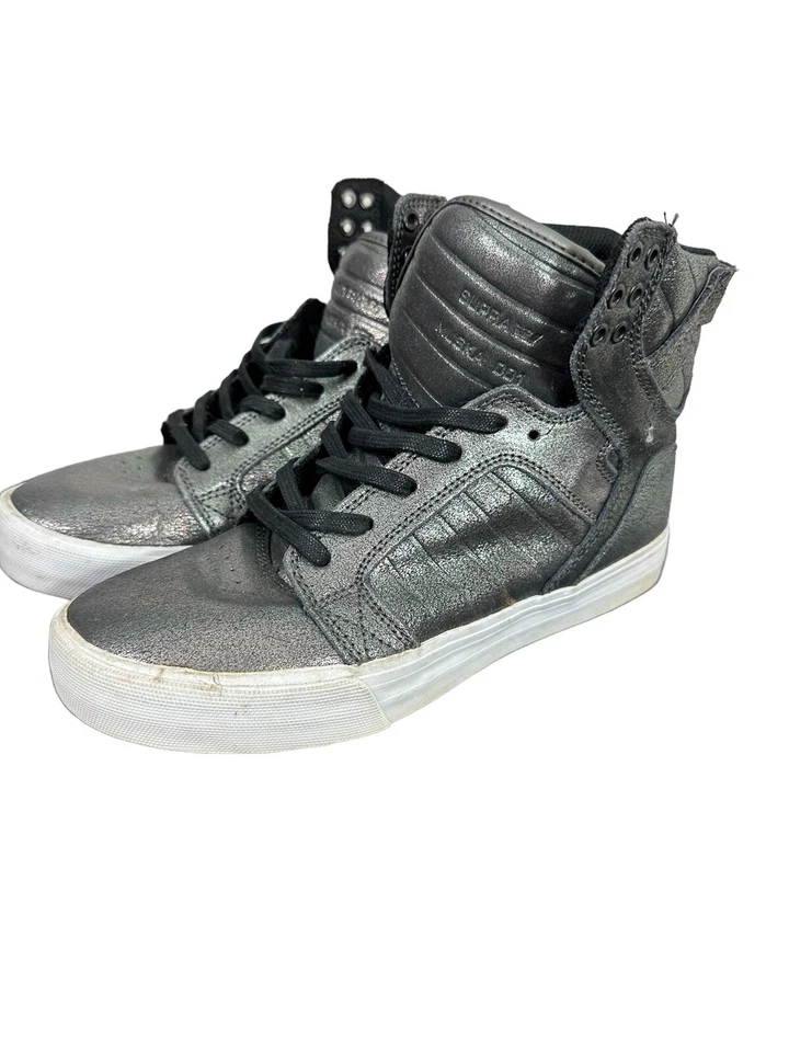 Tênis Feminino Supra Skytop Hi Top Couro Moda Preto SW18259 Tamanho 7.5 - Imagem 2 de 4