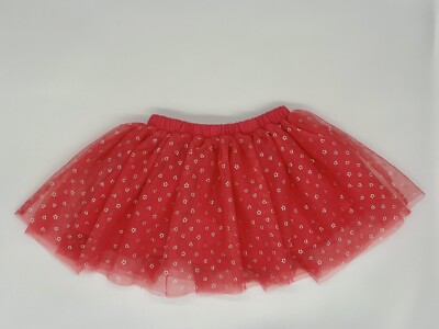 18M / 18 MONTH ~ Toddler Tutu Skirt Hot Pink Foil Hearts Party Skirt ~ Valentine
