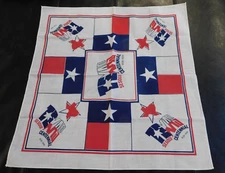 Texas Sesquicentennial 1936-1986 Scarf Bandana Red White Blue 21"x 21"