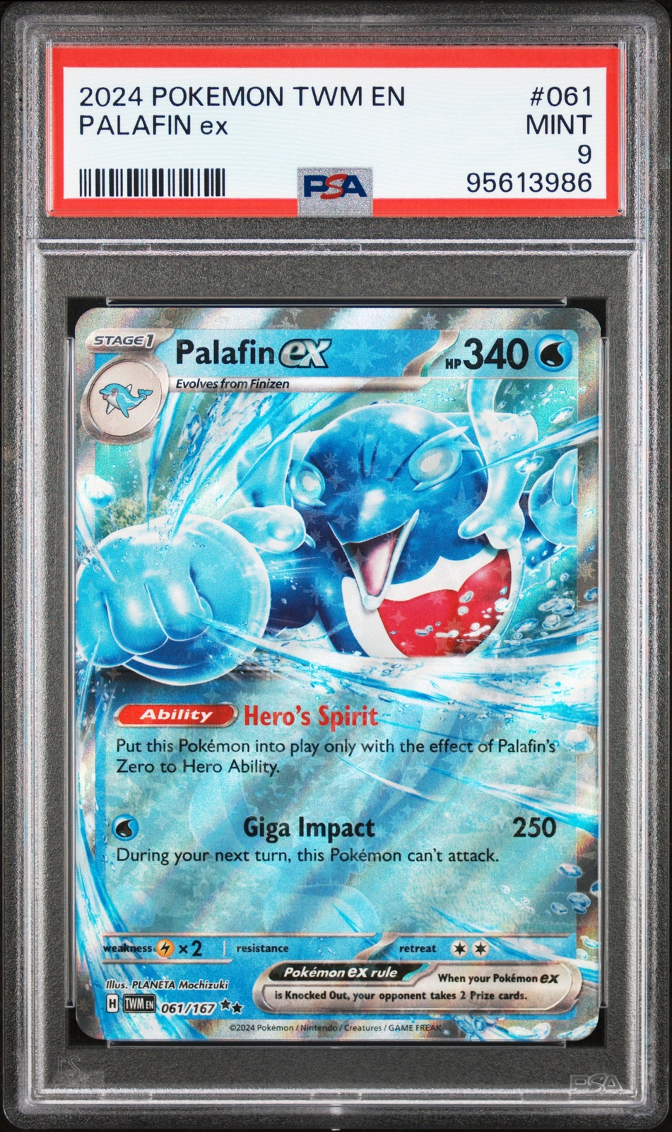 2024 POKEMON TWILIGHT MASQUERADE TWM EN #61 PALAFIN ex - PSA 9 POP 44