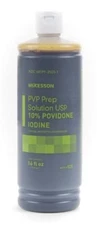 McKesson Prep Solution, 16 oz. Flip-Top Bottle, 10% Povidone Iodine, GREAT