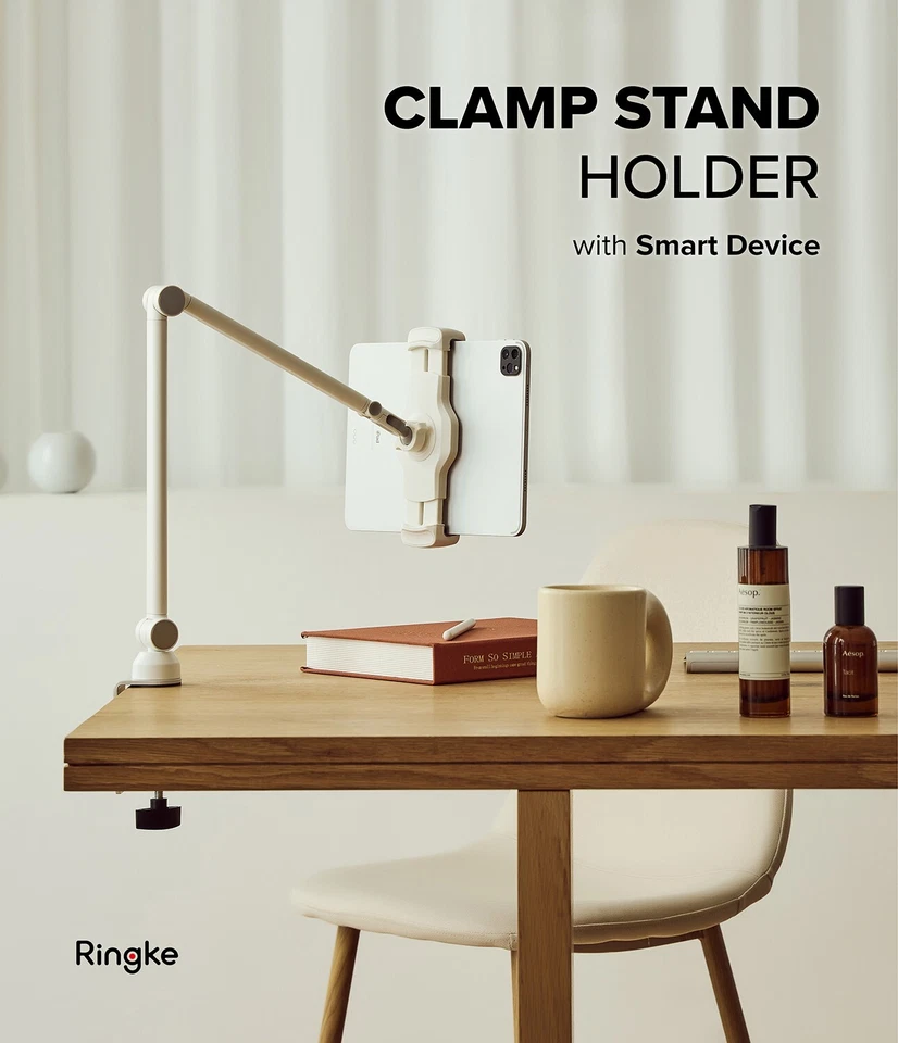 Phone Tablet Holder Clamp Desk Mount for IPhone IPad Adjustable 360 Rotation - Image 3 of 4