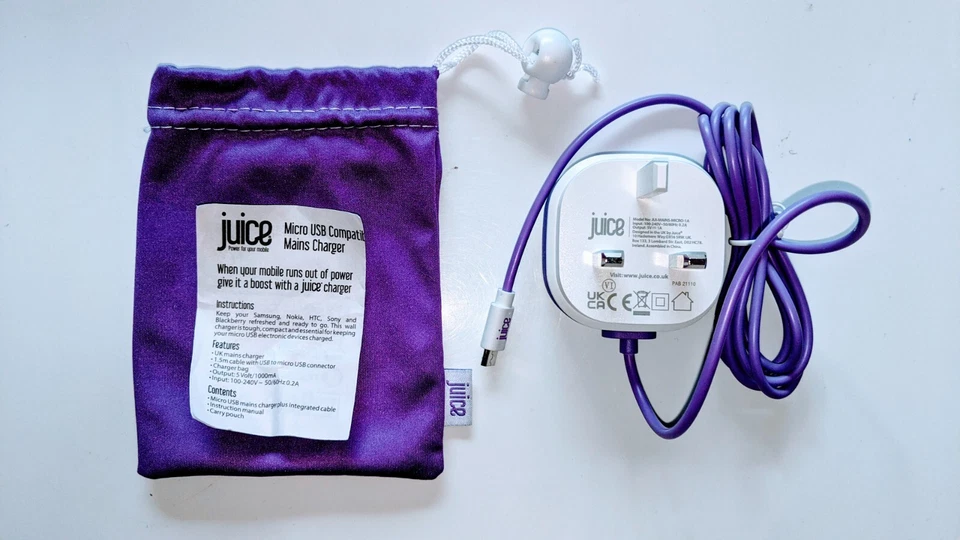 Juice 1 Amp Micro USB Mobile Mains Charger
