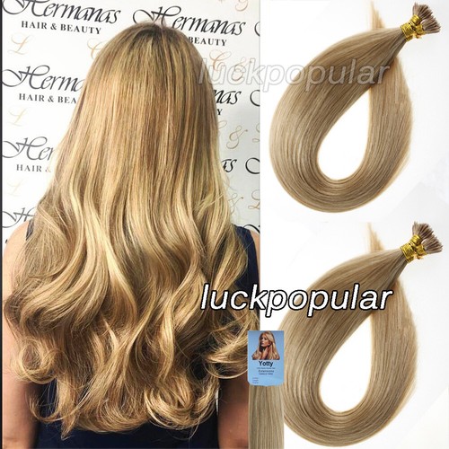 Extensiones de cabello humano Remy de doble dibujo con palo de queratina I punta Fusion 1 g de espesor - Imagen 49 de 96
