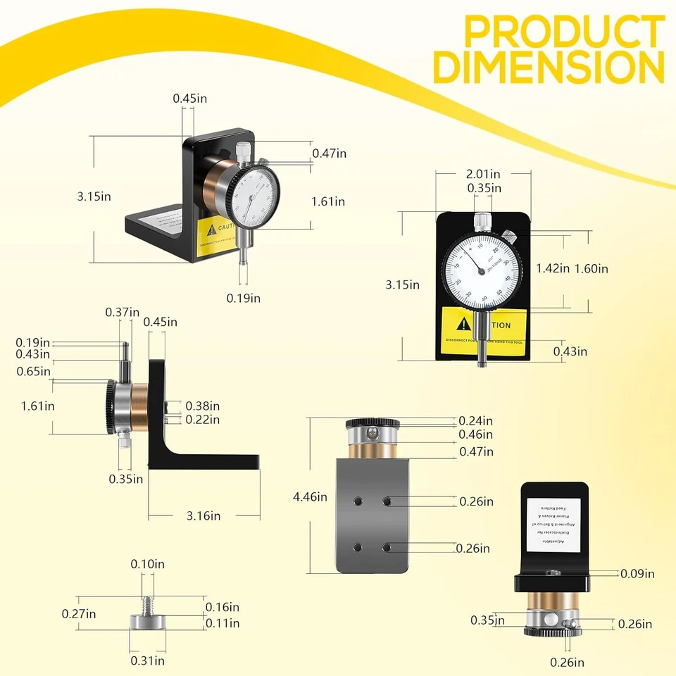 Indicador de dial W1218A 360 grados duradero potente rotacador magnético para cepilladoras Foto 4 de 4
