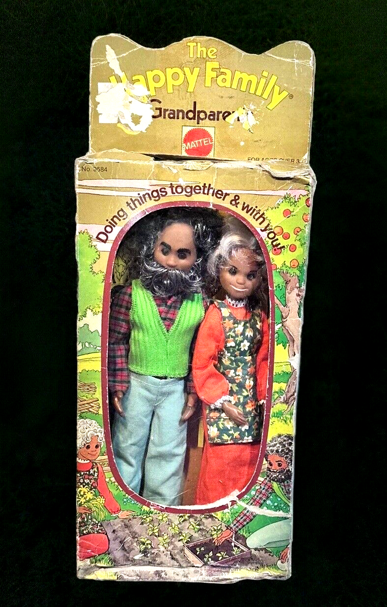 Vintage 1975 The Happy Family Grandparents African-American Dolls