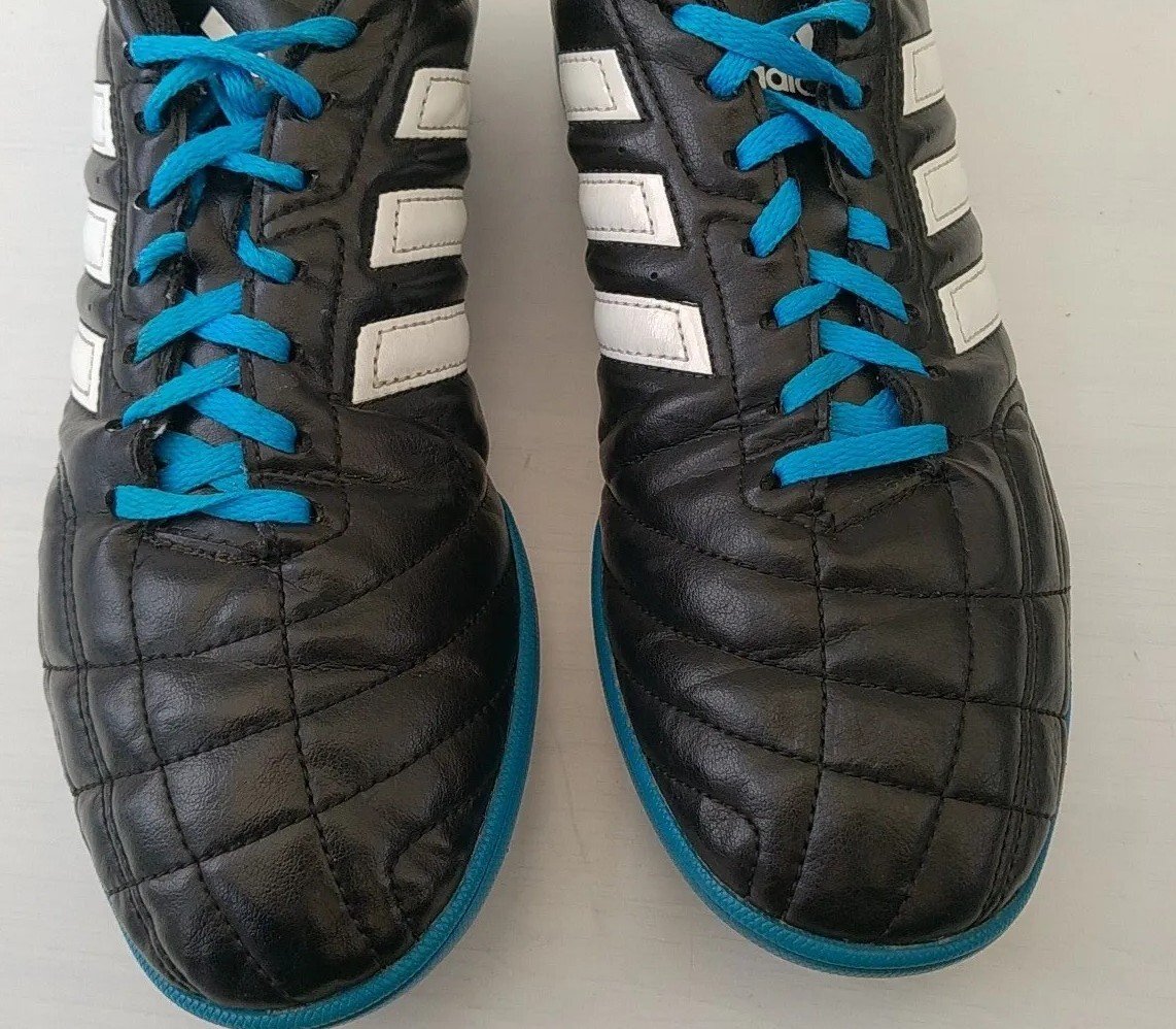 Adidas Goletto IV Black & Blue Astroturf Boots F33028 Size UK 11 EU 46
