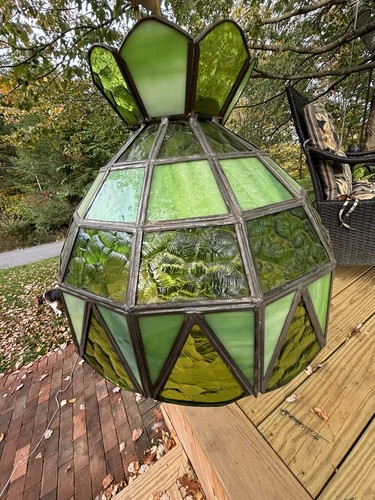 Beautiful Colors Of Green Stained Glass Tiffany Style Shade- - 第 6/21 張圖片