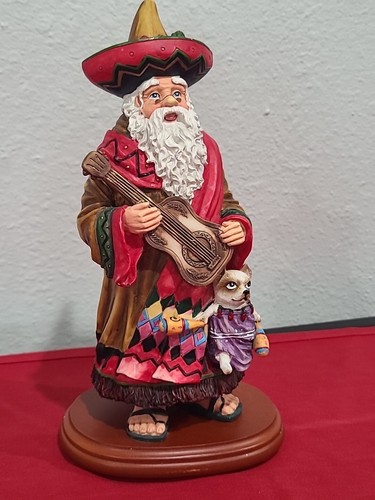 Vintage 9" MEXICAN SANTA & Chihuahua Feliz Navidad Mexico,Rare! - Picture 4 of 13