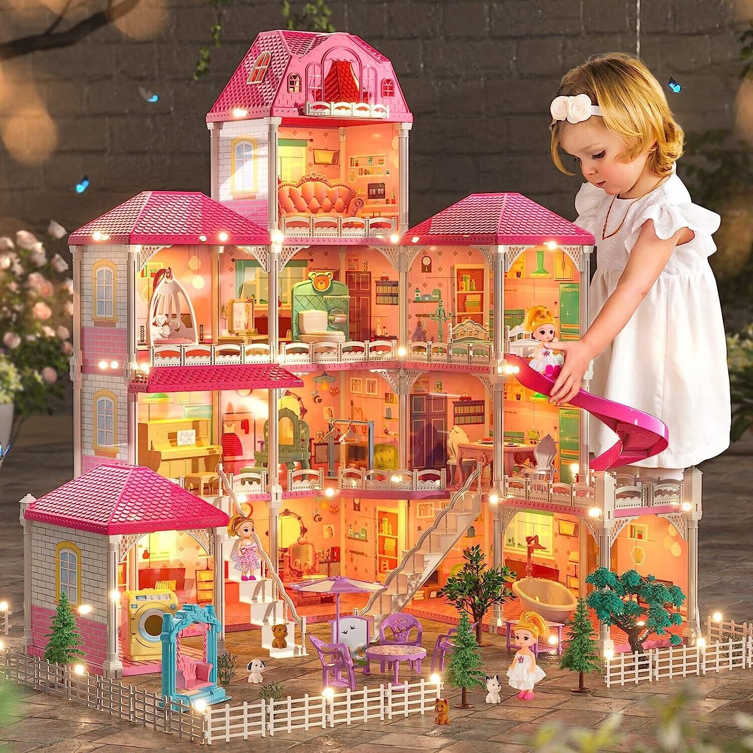 Barbie Size Doll House Girls Dream Play Playhouse Dollhouse Wooden  Furniture 706943659564