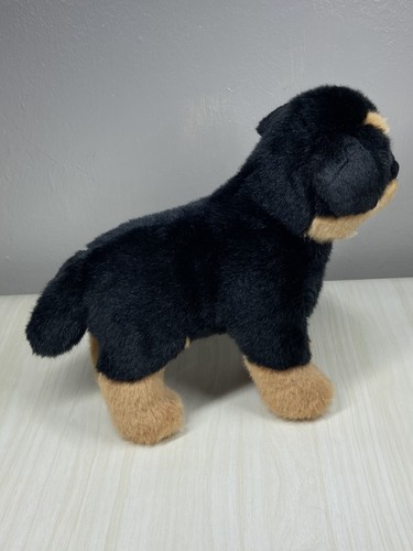Aurora Miyoni Rottweiler Dog Plush Stuffed Animal Toy 9" Tan Black - Picture 4 of 6