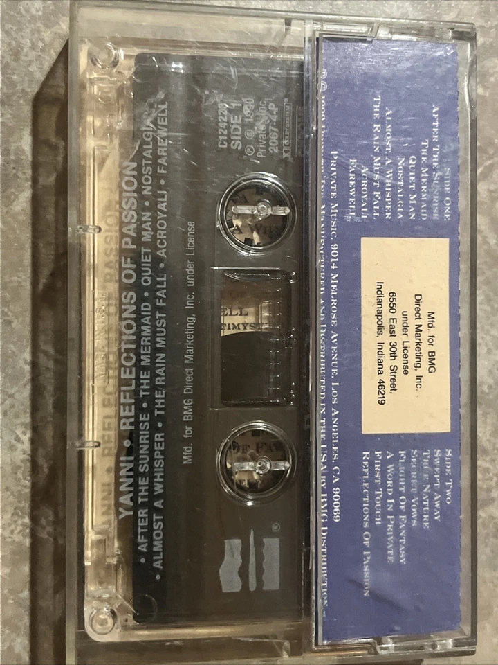 Yanni – Reflections Of Passion - 1990 Private Music 2067-4 Cassette **TESTED** - Image 3 of 4