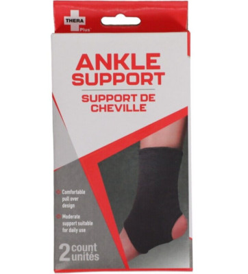Thera Plus Ankle Support 2pk (Black) Unisex, Moderate Support, Free Shipping.
