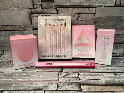 Beauty-Set * brushworks * bestehend aus Brushes, Puff, Curler etc * 5 Artikel