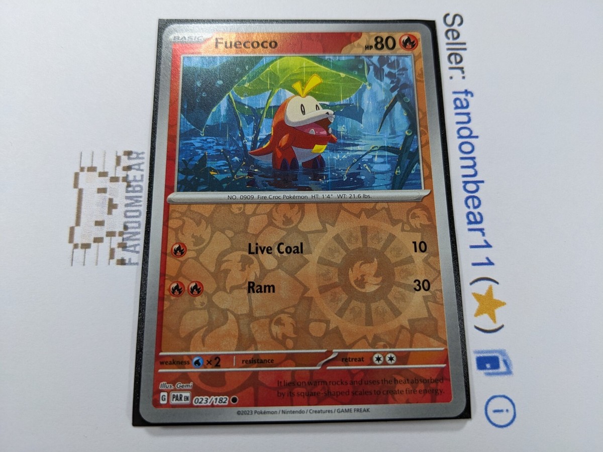 2023 (LP) Fuecoco REVERSE HOLO 023/182 SV Paradox Rift Pokemon