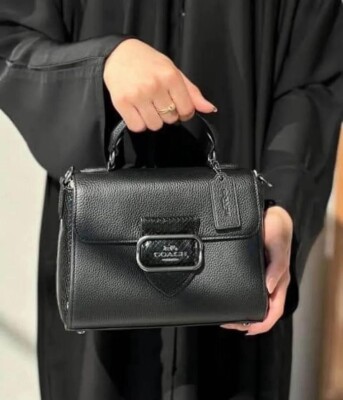 NWT - COACH Morgan Top Handle Satchel Bag-Refined pebble& snake-embossed leather