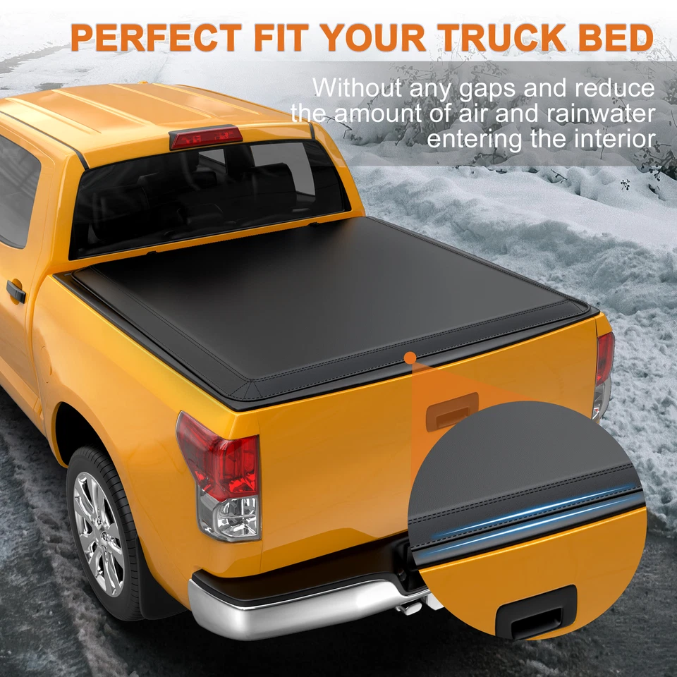 5.5FT 5.6ft Tonneau Cover Truck Bed For 2009-14 Ford F150 F-150 4 FOLD w/Lamp Foto 3 de 4