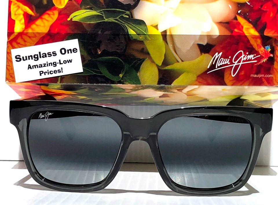 NUEVO Gafas de sol Maui Jim MONGOOSE negro brillante VIDRIO POLARIZADO gris lente 540-11UTD Foto 2 de 4