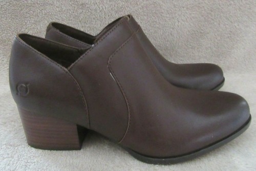 BORN Caley Dark Brown Leather Ankle Zip Bootie Boots Shoes US 9 EUR 40.5 NWB - Picture 3 of 9