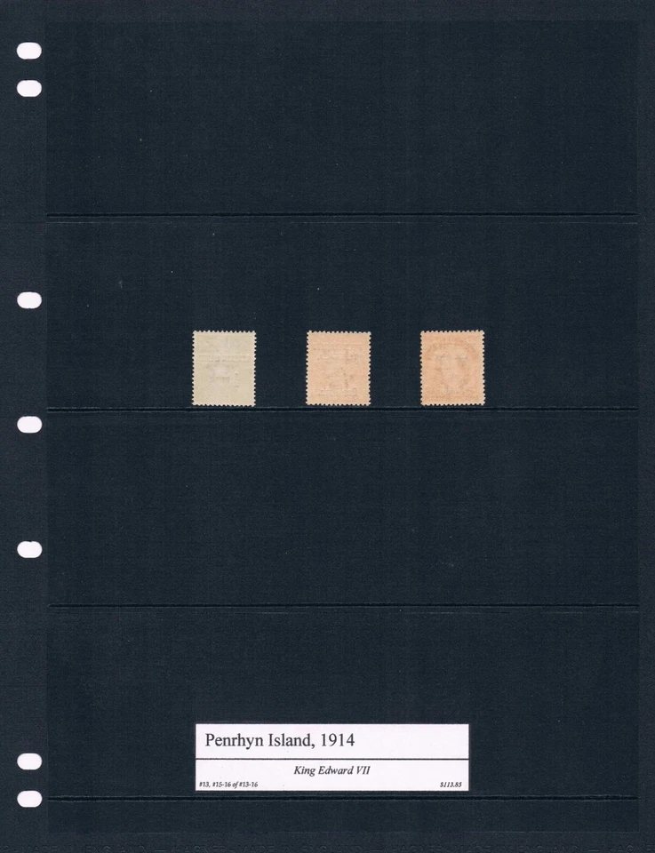 $113,85 Scott значение - 1914 PENRHYN ISL король Эдуард VII CV MNH NH UMM - Изображение 3 из 4