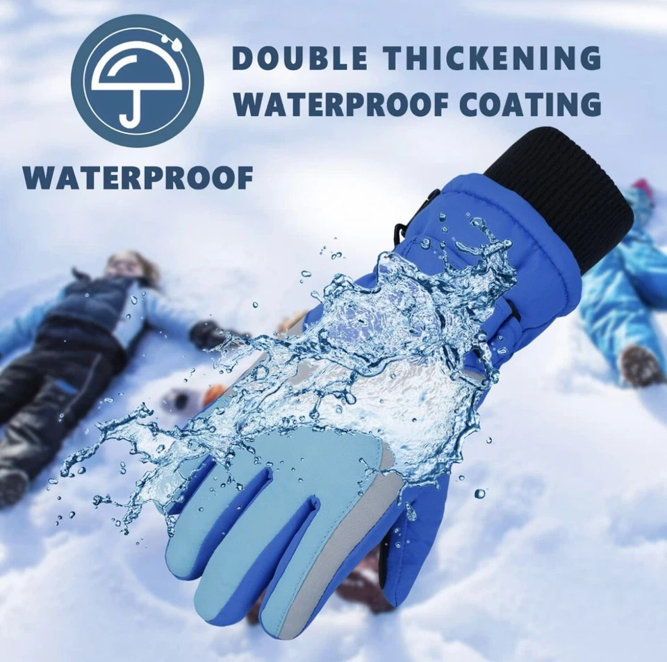 Niños Niños Niñas Invierno Mitones Guantes 8-15 años Snow Skii Snowboard Trineo Foto 4 de 4