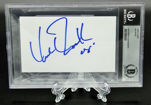 SINGER KID ROCK SIGNED SLABBED ENCAPSULATED WHITE INDEX CARD BECKETT COA BAS